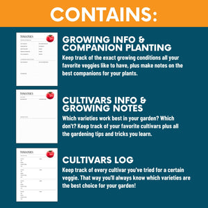 Vegetable Varieties & Growing Info Pages—Garden Journal Pages