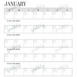 Load image into Gallery viewer, Sample of the January perpetual calendar printable
